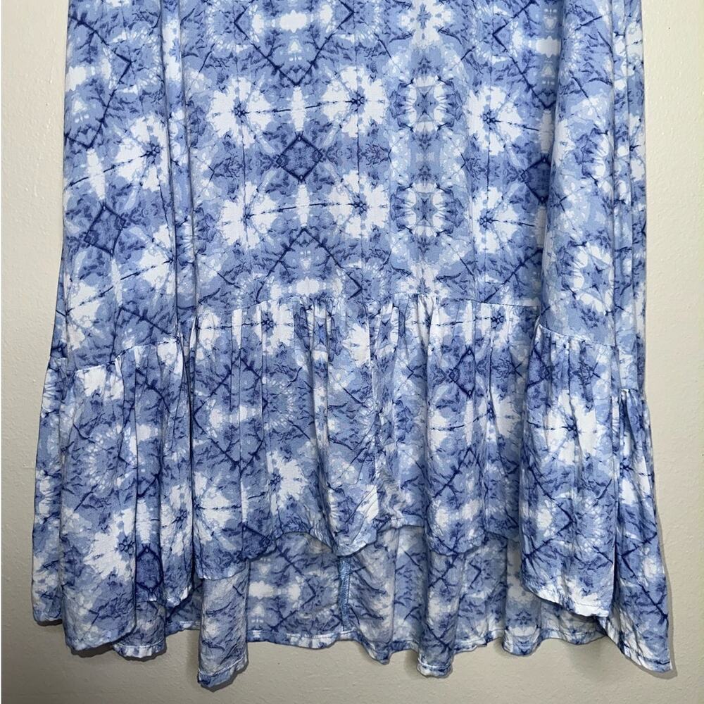 Beachlunchlounge Ireana Tiered Midi Dress in Pale Kaleidoscope Blue Size XS - Picture 5 of 7
